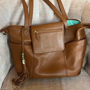 Lily Jade Brown Leather Tote/diaper bag